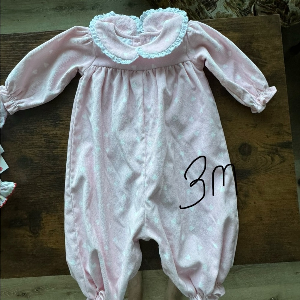 Pink Corduroy Heart Long Bubble - 3M